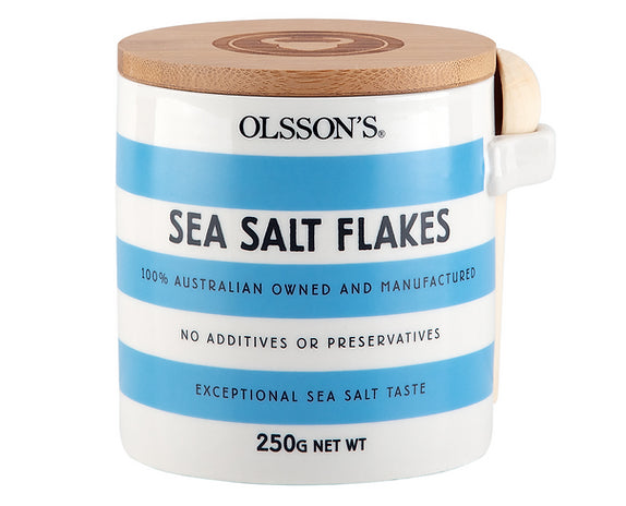 Olsson's Sea Salt Flakes Stoneware Jar 250g