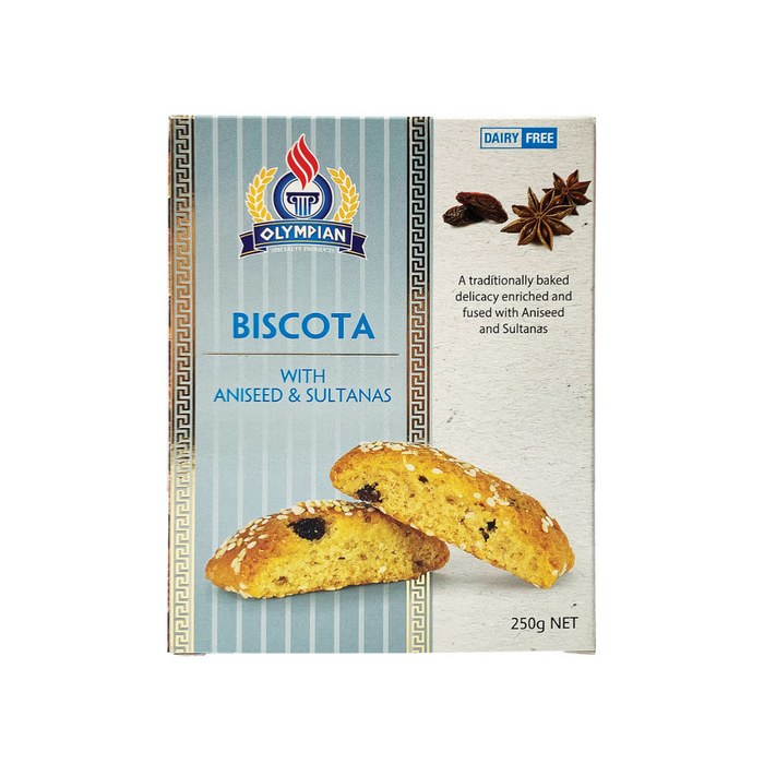 Olympian Biscota Aniseed & Sultana Dairy Free 250g